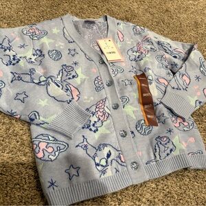 Disney Pastel Blue Kids Sweater with Stitch and Lilo Themed